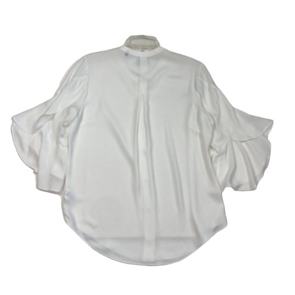 *Cabi Float Flutter Sleeve Blouse #5521 Womens S White Button Front - Picture 3 of 6